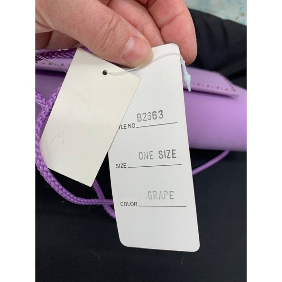 Milano Lilac Satin Evening Clutch Purse W/ Bow Detail & Rope Strap - Picture 10 of 12